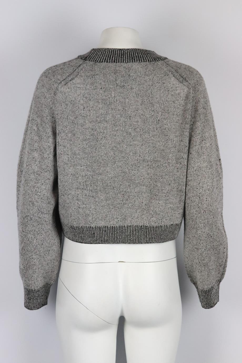 JOHN ELLIOTT CROPPED WOOL AND CASHMERE BLEND SWEATER SMALL
