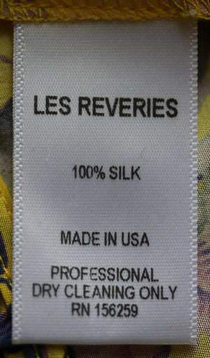 LES REVERIES RUFFLED FLORAL PRINT SILK CREPE MINI DRESS US 8 UK 12