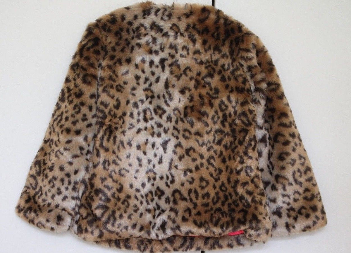 BILLIEBLUSH GIRLS LEOPARD PRINTED FAUX FUR JACKET 3 YEARS