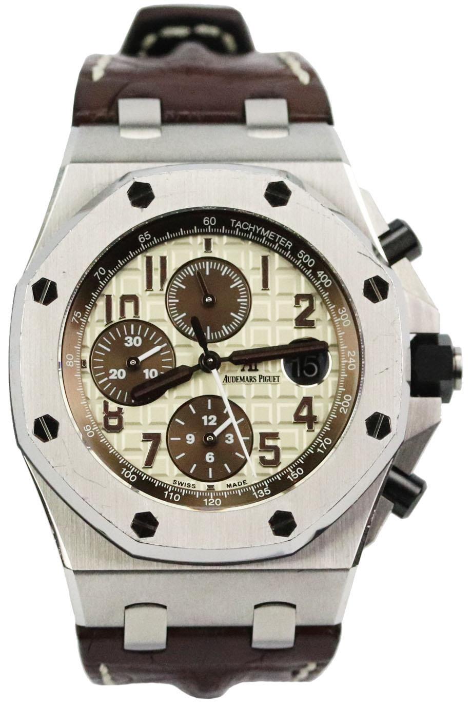 AUDEMAR PIGUET ROYAL OFFSHORE CHRONOGRAPH 42MM SAFARI STEEL WRIST WATCH