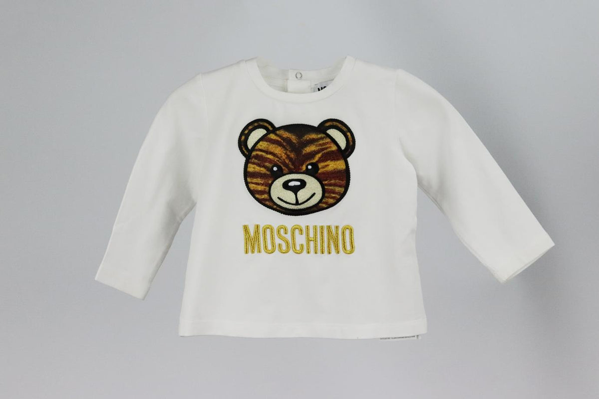 MOSCHINO BABY UNISEX LOGO COTTON TOP 6-9 MONTHS
