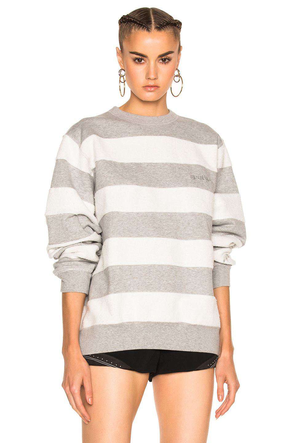 ADIDAS ORIGINALS X ALEXANDER WANG STRIPED SWEATSHIRT XS