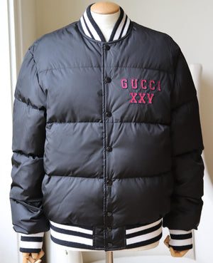 GUCCI APPLIQUÉD QUILTED SHELL BOMBER JACKET IT 44 UK 12