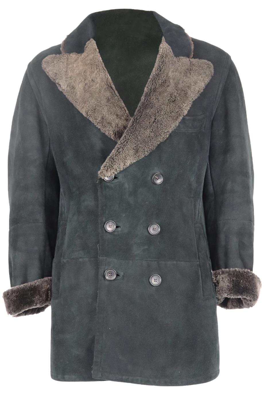 GUCCI MEN'S DOUBLE BREASTED SHEARLING LINED SUEDE COAT IT 54 UK/US CHEST 44