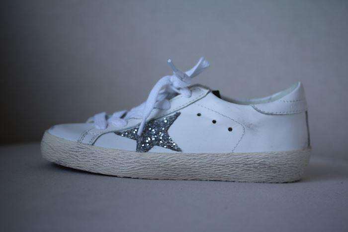 GOLDEN GOOSE DELUXE BRAND KIDS WHITE TRAINERS EU 28 UK 10