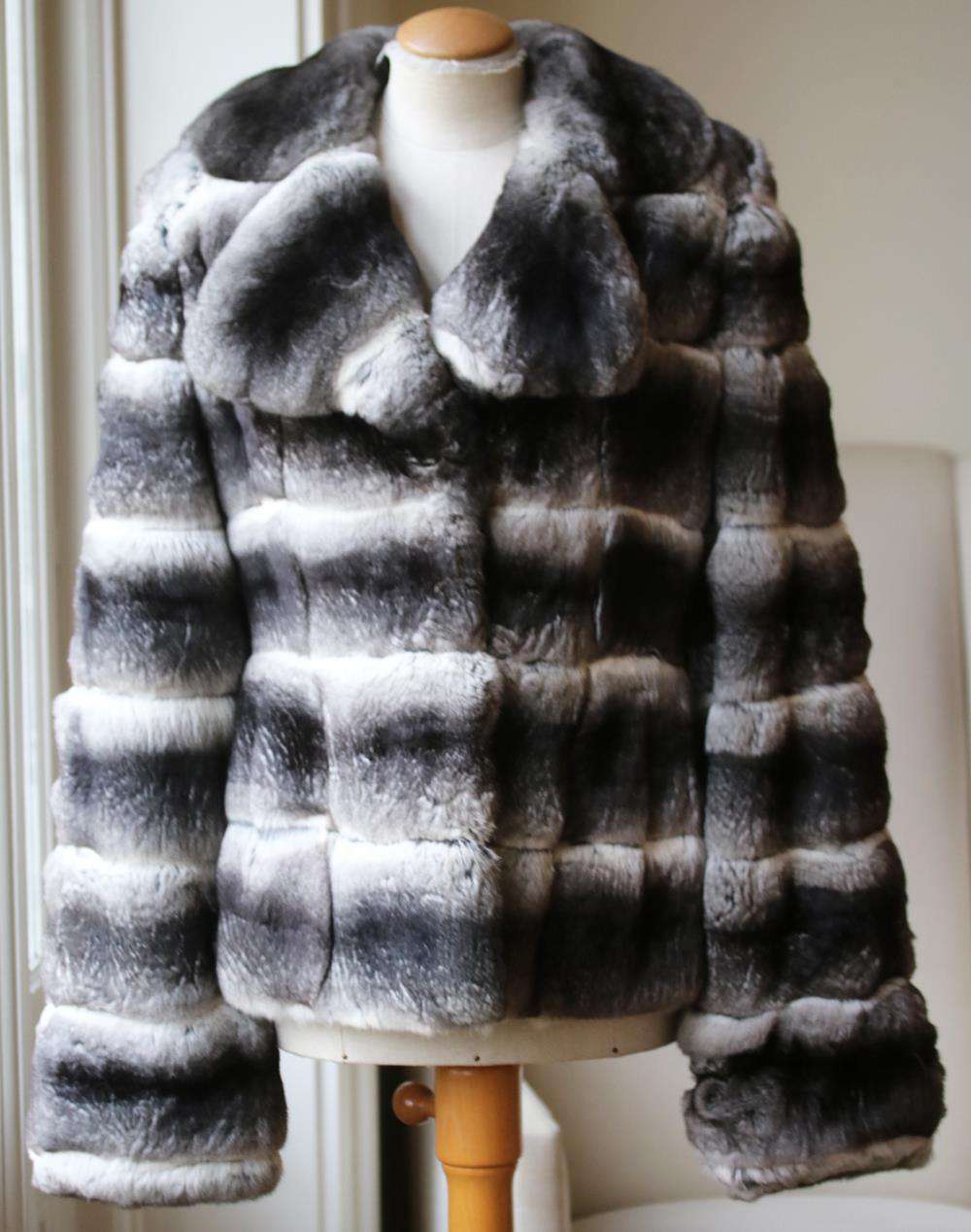 MILADY CHINCHILLA FUR JACKET FR 42 UK 14
