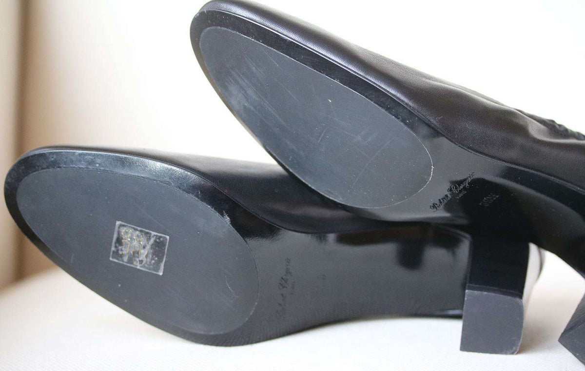 ROBERT CLERGERIE BLOCK HEEL LEATHER PUMPS EU 39.5 UK 6.5 US 9.5