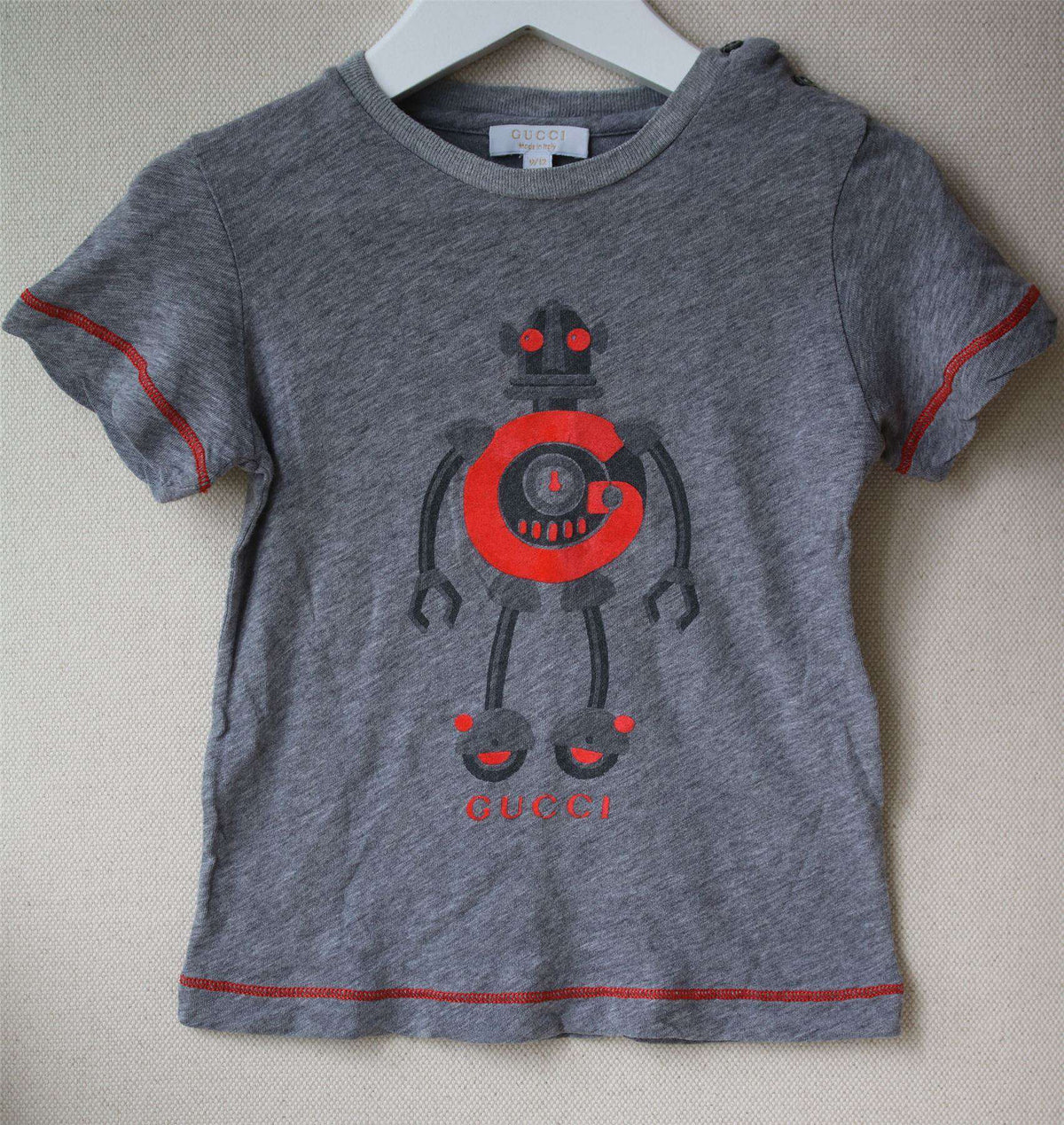 GUCCI BABY BOYS GREY ROBOT TOP 9-12 MONTHS