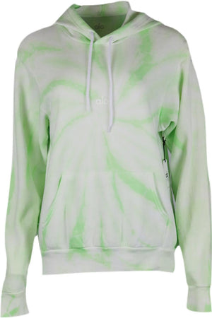 ALO YOGA TIE DYED COTTON JERSEY HOODIE SMALL