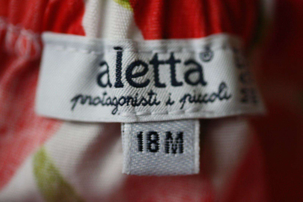 ALETTA BABY RED FLORAL DRESS AND BLOOMERS 18 MONTHS