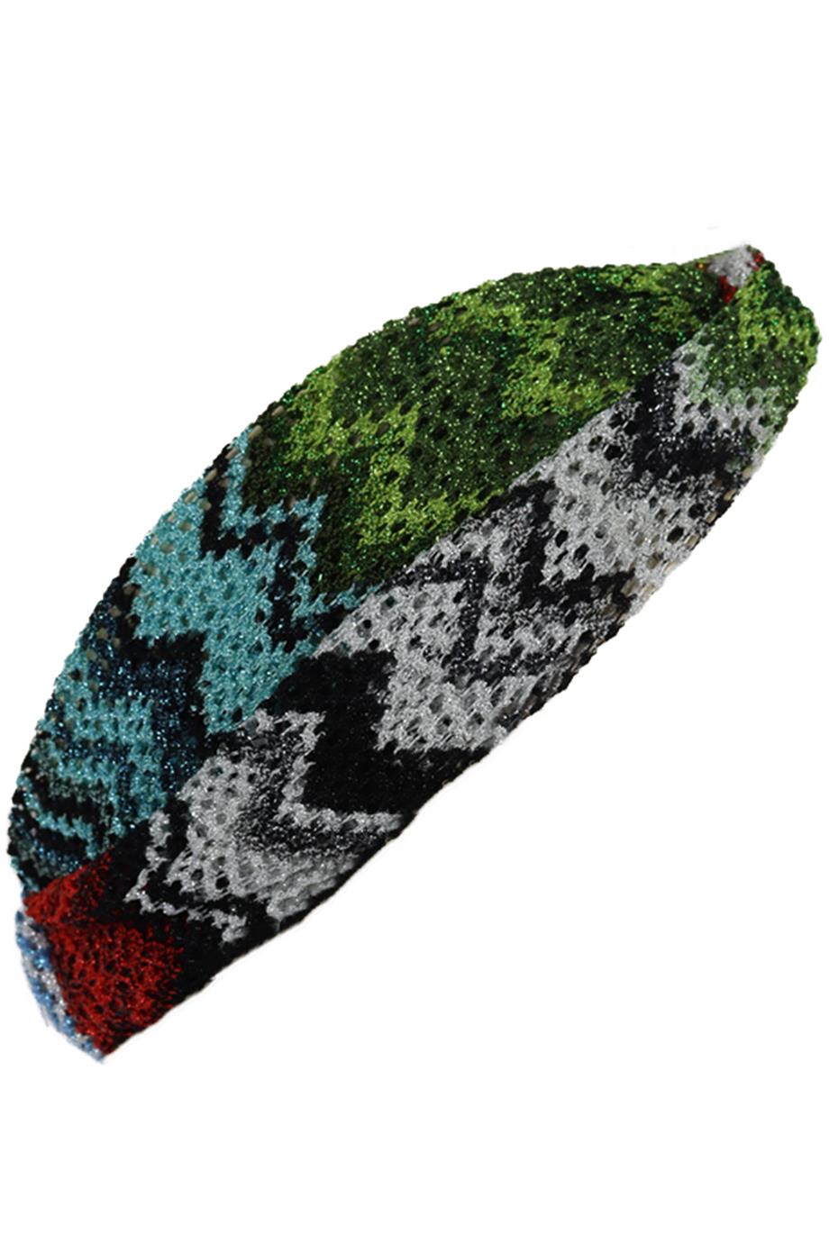 MISSONI MARE METALLIC CROCHET KNIT HEADBAND ONE SIZE