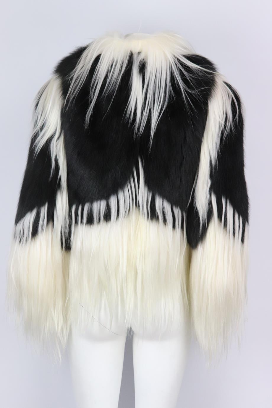 REVILLON TWO TONE FOX FUR JACKET FR 36 UK 8