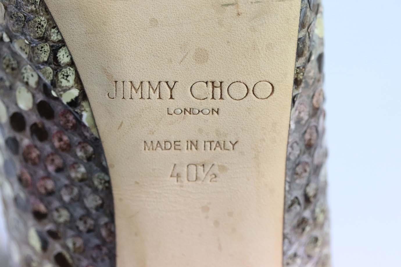 JIMMY CHOO PYTHON PLATFORM PUMPS EU 40.5 UK 7.5 US 10.5