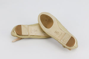 CHLOÉ METALLIC LEATHER BALLERINA FLATS EU 31 UK 12.5