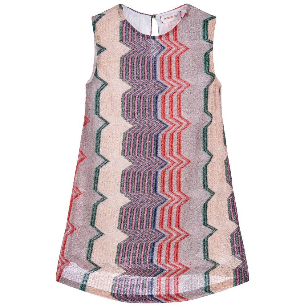 MISSONI GIRLS PINK ZIGZAG DRESS 4-5 YEARS