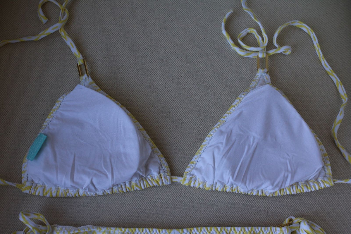 MELISSA ODABASH CANCUN YELLOW PRINT BIKINI UK 10/14
