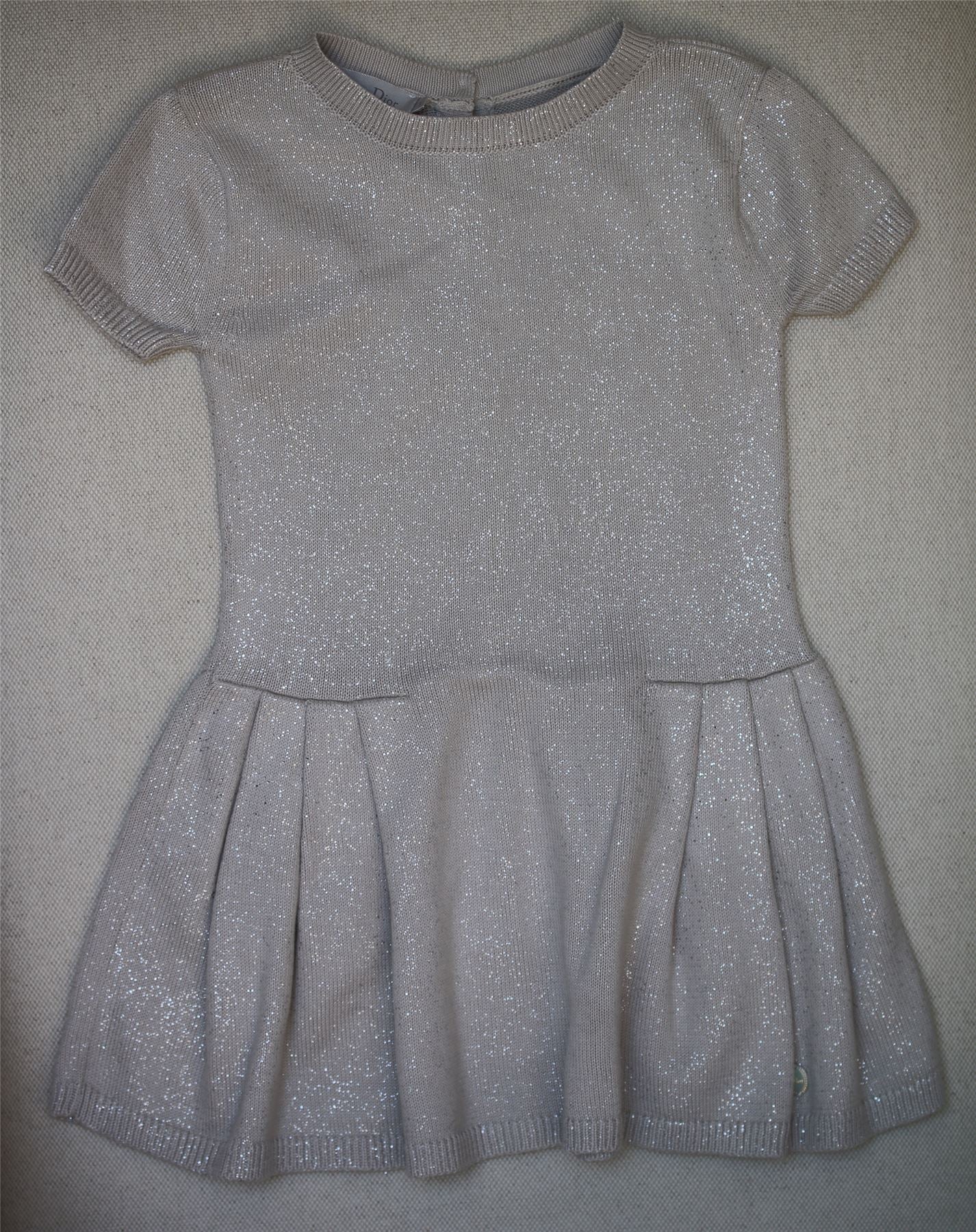 CHRISTIAN DIOR GIRLS CHAMPAGNE KNIT DRESS 3 YEARS