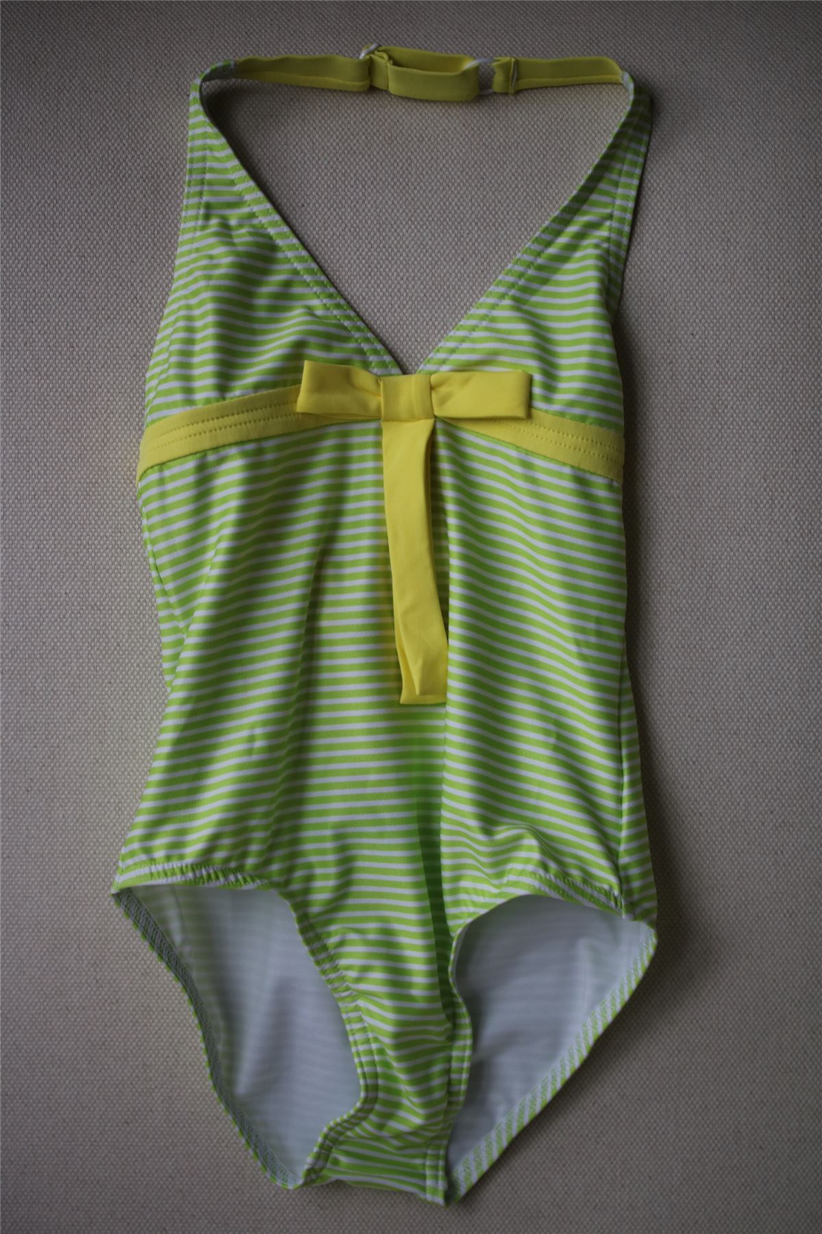 MELISSA ODABASH GIRLS MADDIE LIME GREEN STRIPE SWIMSUIT 4 YEARS