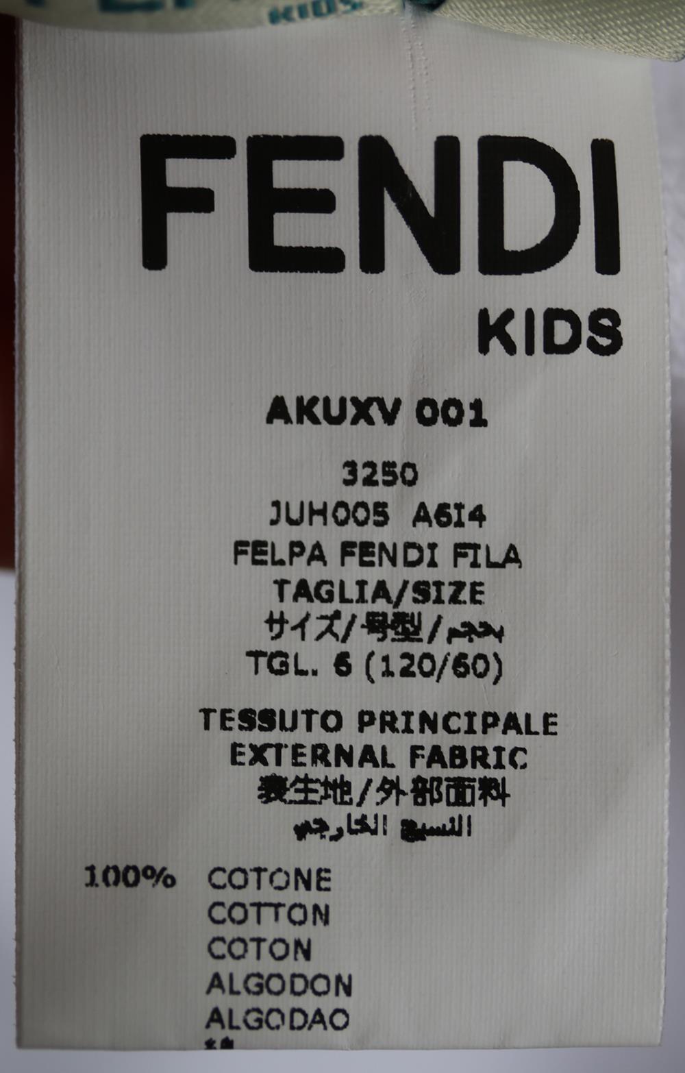 FENDI KIDS UNISEX LOGO PRINT COTTON SWEATSHIRT 6 YEARS