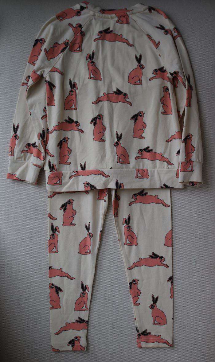 MINI RODINI KIDS IVORY RABBIT PRINT TOP & LEGGINGS SET 2-3 YEARS