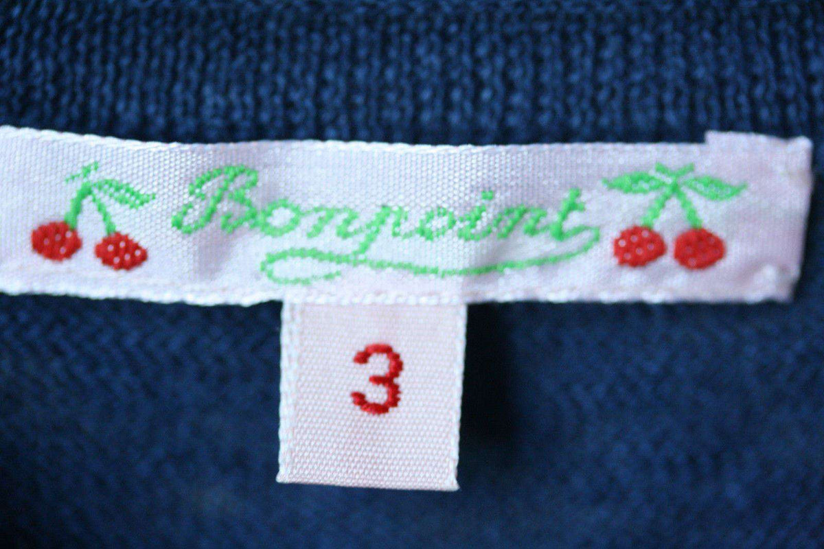 BONPOINT BABY BLUE LINEN CARDIGAN 3 YEARS