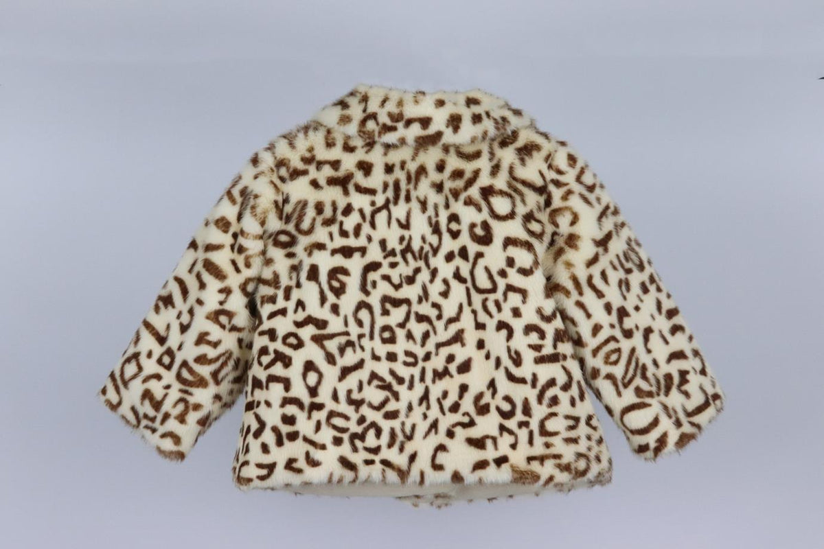 BONPOINT BABY GIRLS LEOPARD PRINT FAUX FUR JACKET 18 MONTHS