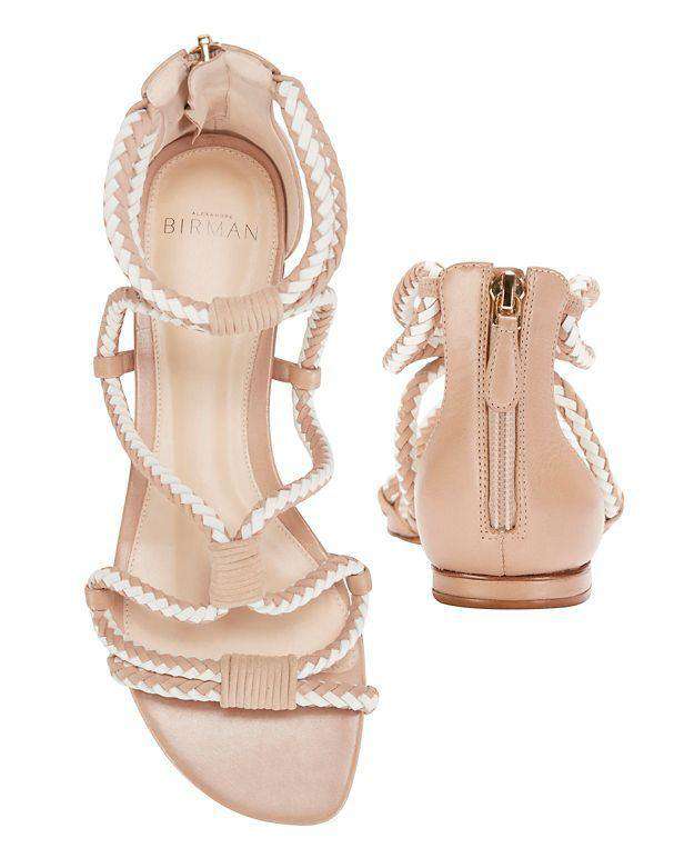ALEXANDRE BIRMAN BRAIDED TWO TONE FLAT SANDALS EU 38 UK 5