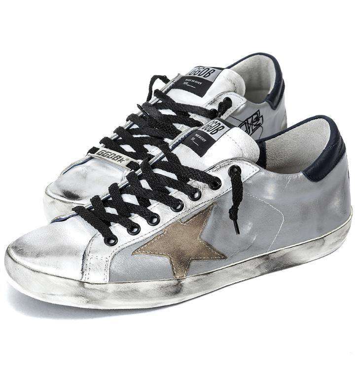 GOLDEN GOOSE DELUXE BRAND SUPERSTAR METALLIC LEATHER SNEAKERS EU 38 UK 5 US 8