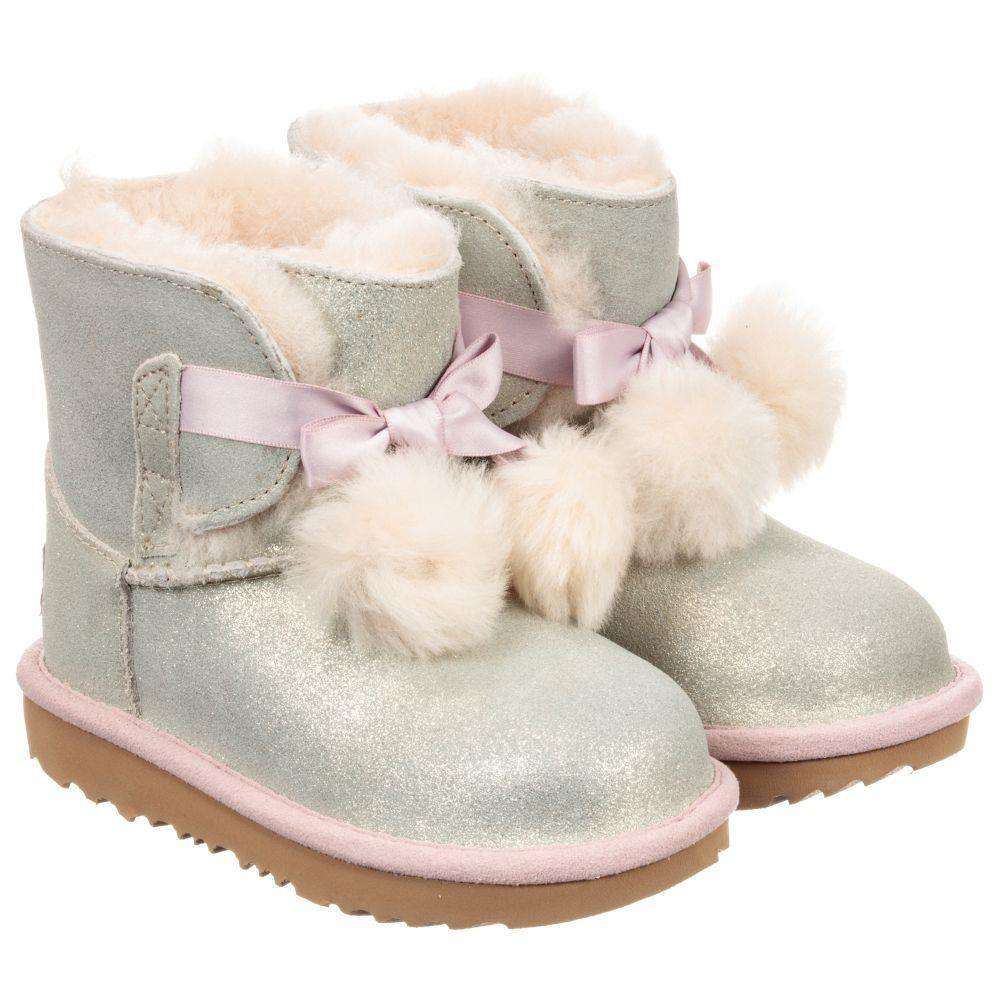 UGG KIDS GIRLS GITA POM POM BOOTS EU 30 UK 12