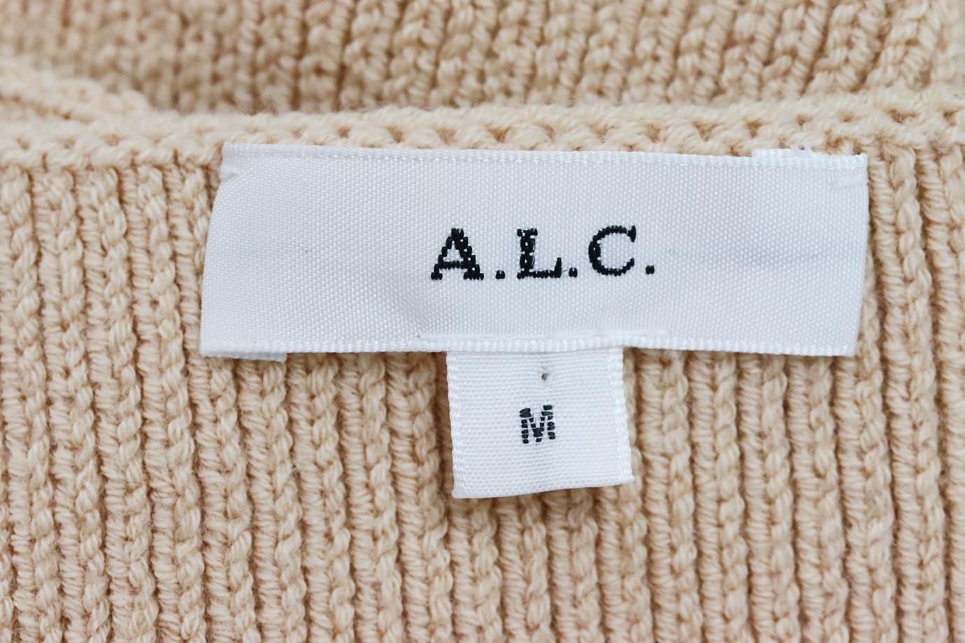 A.L.C. CROPPED RIBBED COTTON BLEND TOP MEDIUM