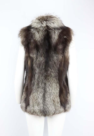 YVES SALOMON FOX FUR GILET FR 38 UK 10