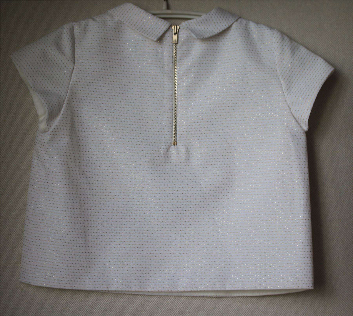 BONPOINT GIRLS GOLD POLKA DOT COQUET BLOUSE 4 YEARS