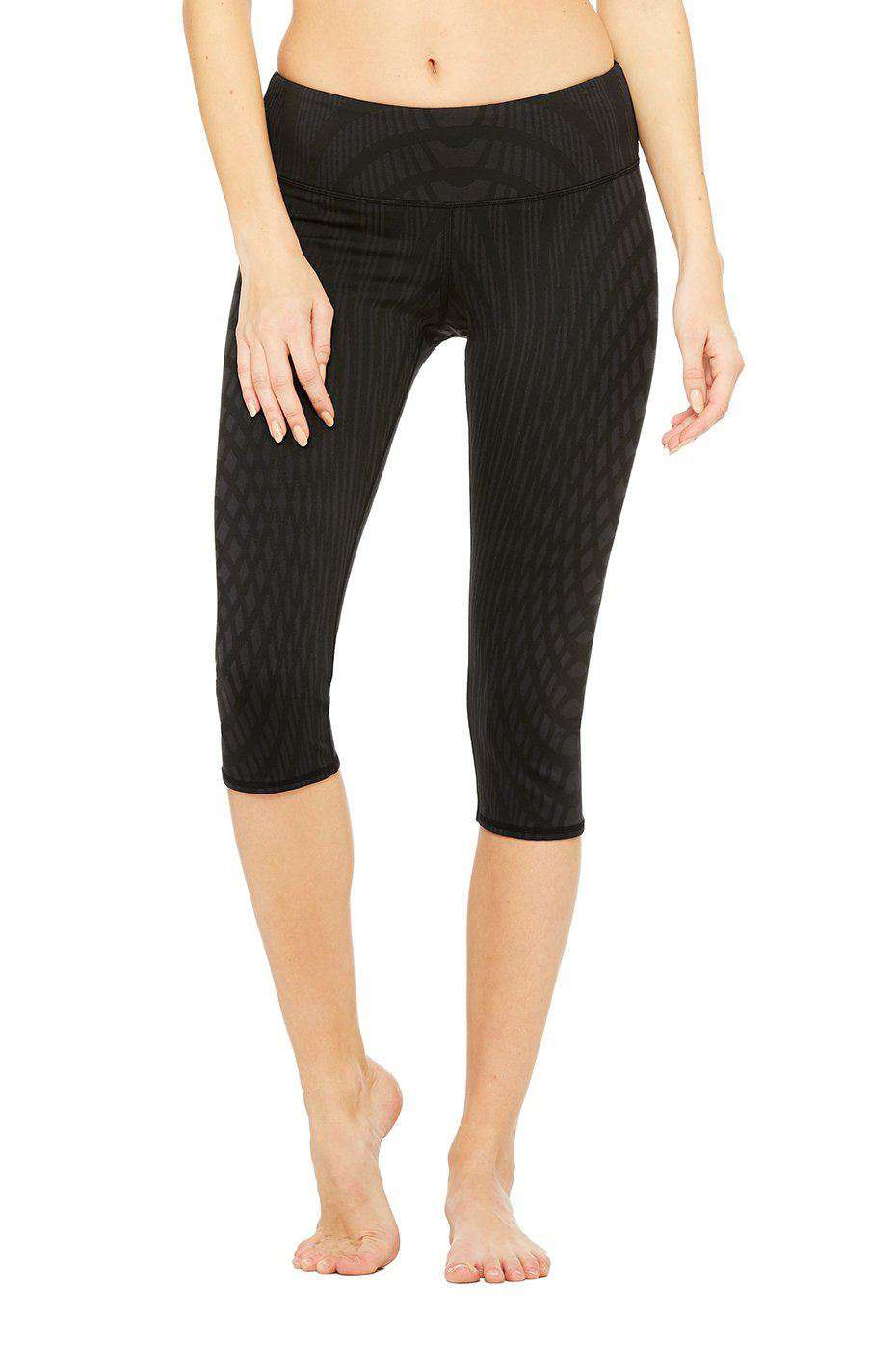 ALO YOGA AIRBRUSH PRINTED CAPRI LEGGINGS XSMALL