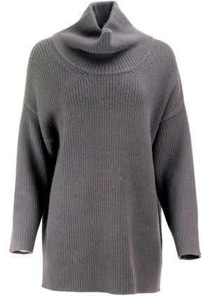 SOYER RIBBED WOOL BLEND TURTLENECK SWEATER SMALL