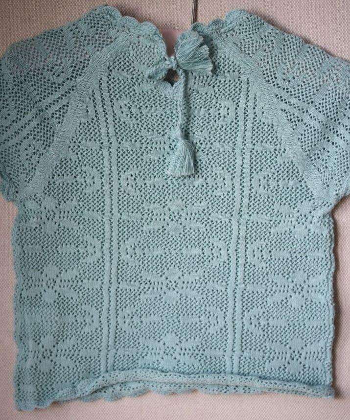BONPOINT BABY CROCHET AQUA BLUE SWEATER TOP 3 YEARS