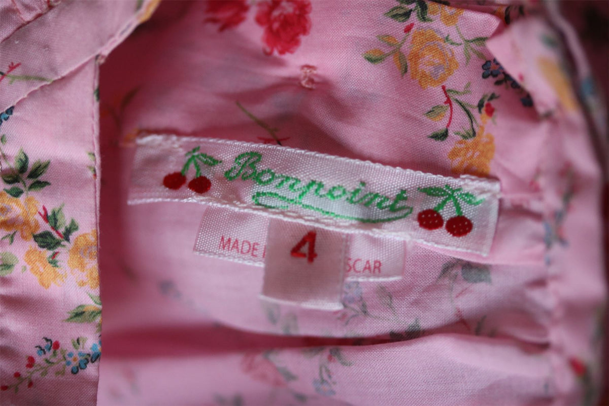 BONPOINT GIRLS PINK FLORAL ELISE TOP 4 YEARS
