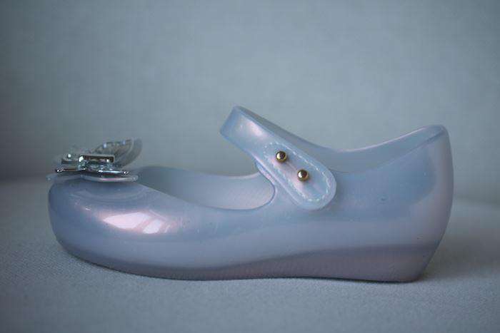 MINI MELISSA GIRLS SILVER BUTTERFLY JELLY SHOES EU 25-26 UK 8