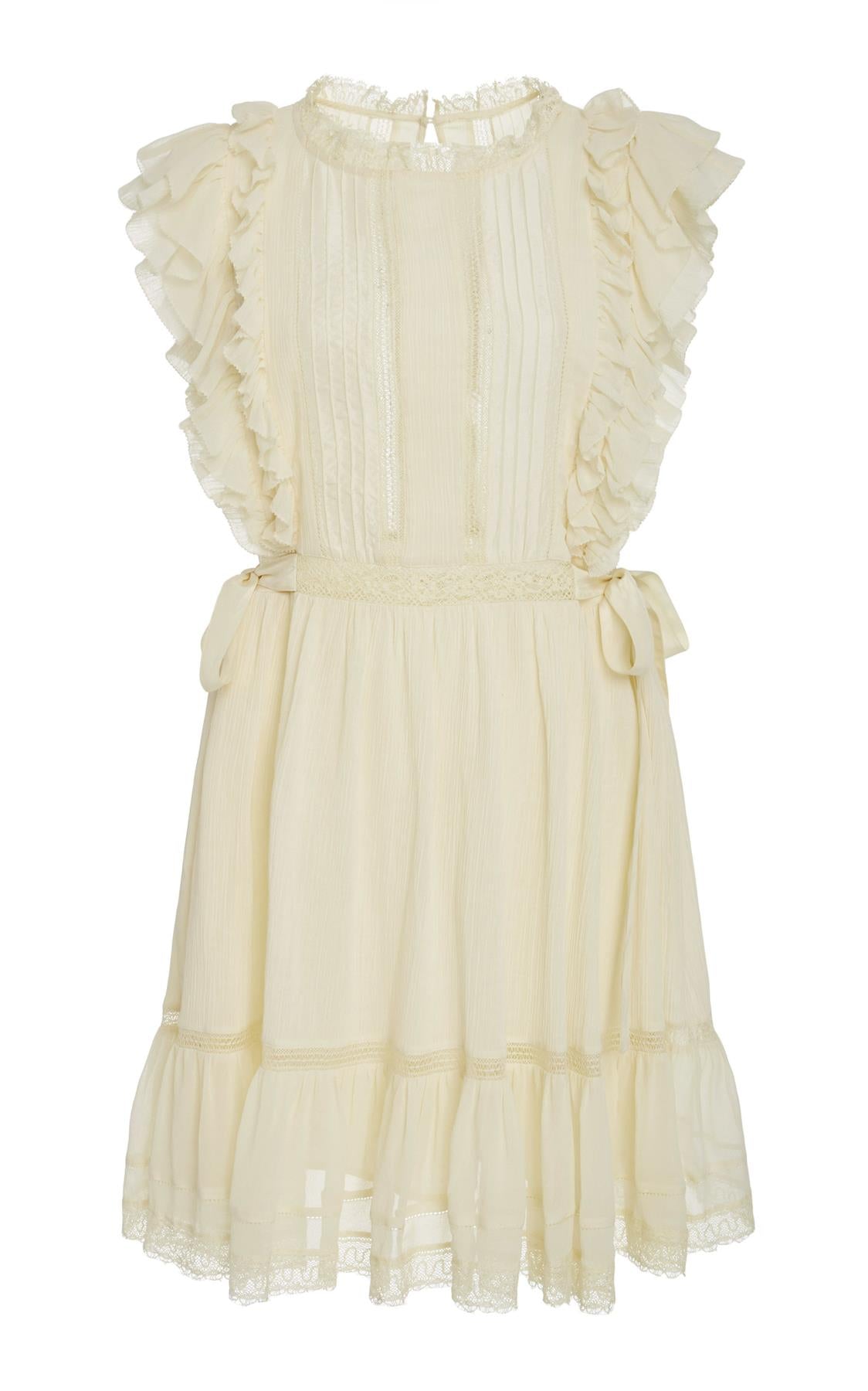 ULLA JOHNSON HENRIETTE RUFFLE MINI DRESS US 2 UK 6