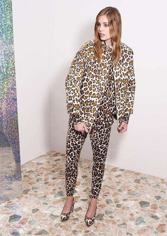STELLA MCCARTNEY TIGER AND LEOPARD PRINT WOOL SWEATER IT 38 UK 6