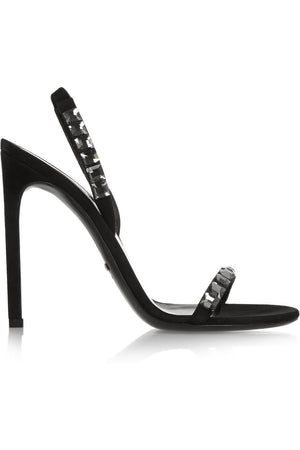 GUCCI CRYSTAL EMBELLISHED SUEDE SANDALS EU 39 UK 6 US 9