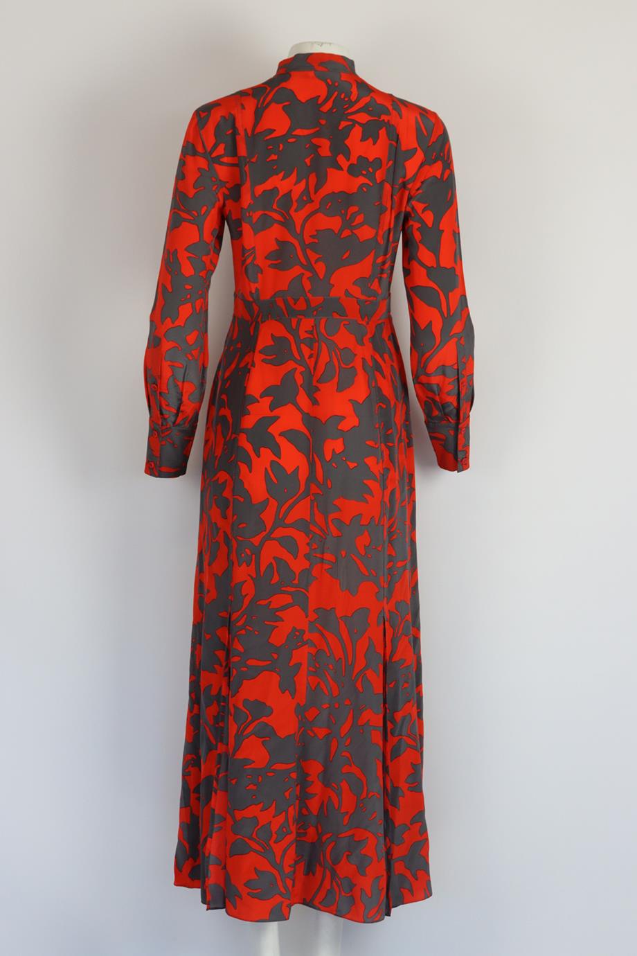 DIANE VON FURSTENBERG FLORAL PRINT SILK MAXI DRESS US 6 UK 10