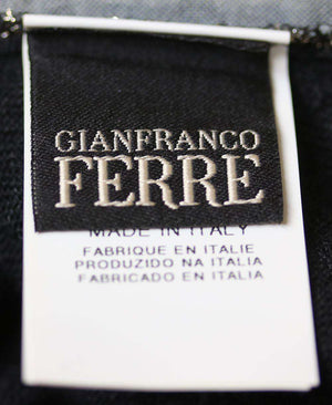 GIANFRANCO FERRI METALLIC TEXTURED TURTLENECK TOP SMALL