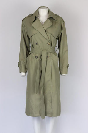 ANINE BING DOUBLE BREASTED BELTED COTTON TRENCH COAT XSMALL