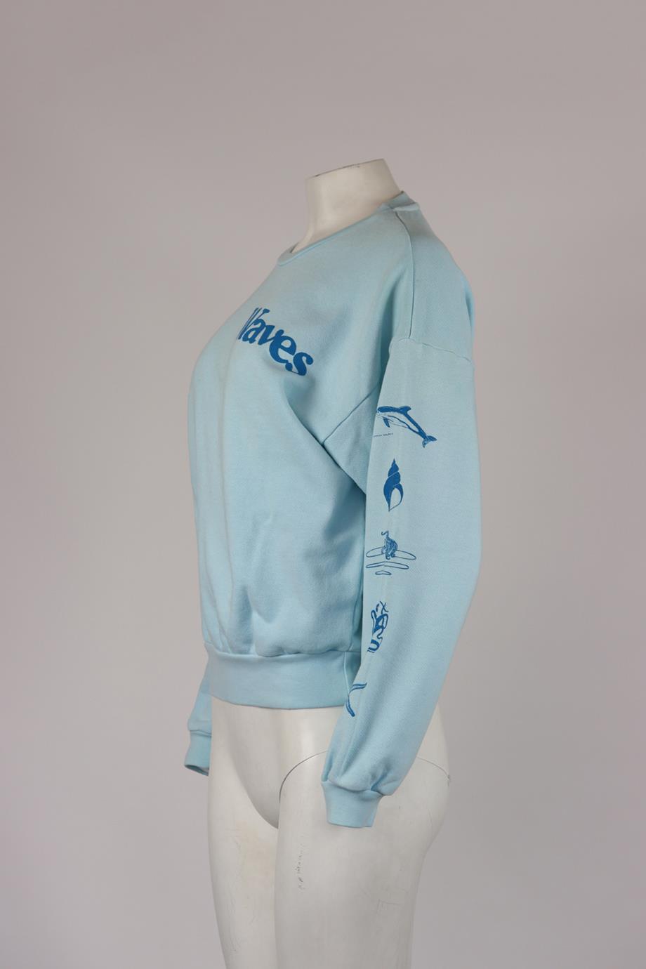 MOTHER PRINTED COTTON JERSEY SWEATSHIRT XSMALL