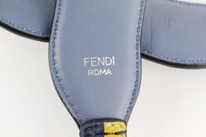 FENDI STRIPED SNAKESKIN, LEATHER AND SUEDE BAG STRAP