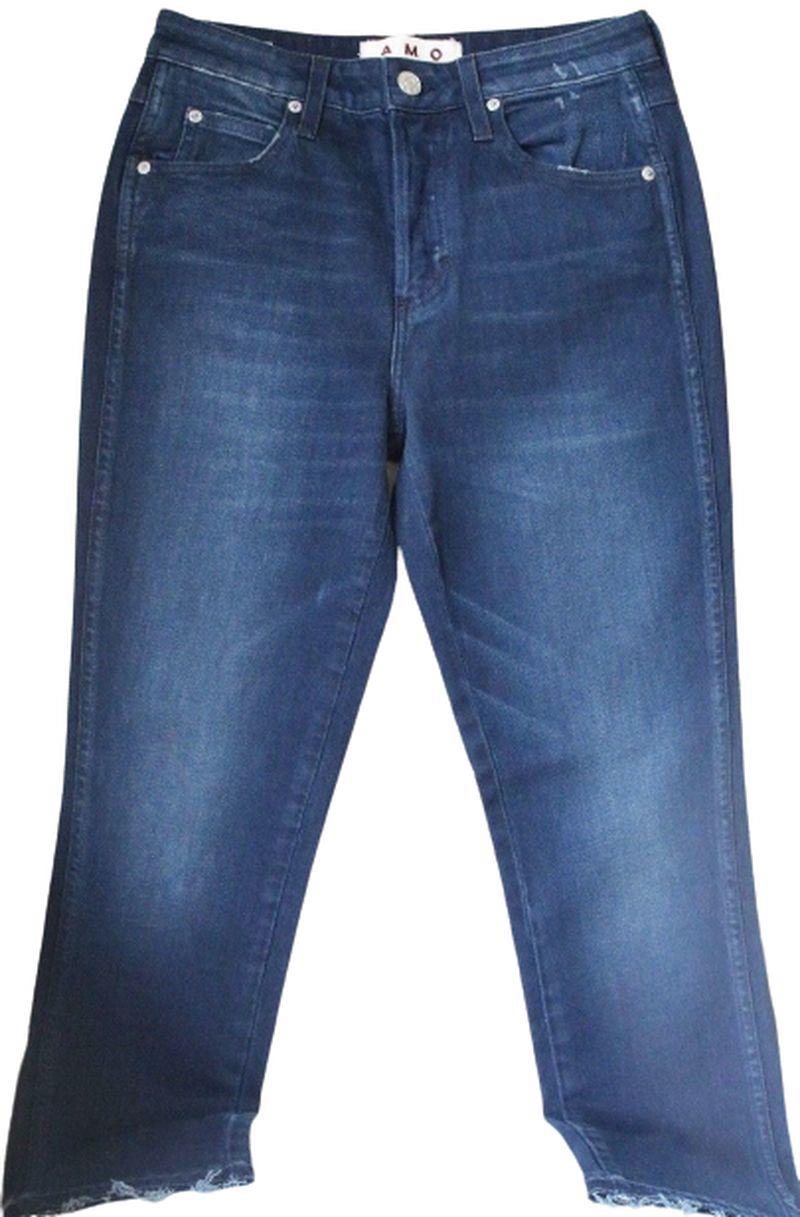 AMO BABE RELEASED HEM CROP JEANS IN ECLIPSE W27 UK 8/10