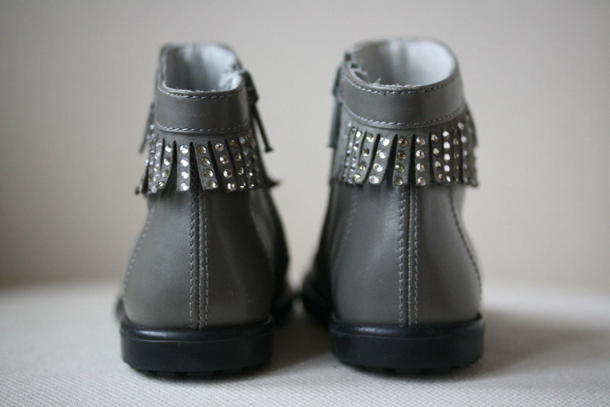 MISS BLUMARINE BABY GREY DIAMANTE BOOTS EU 20 UK 4