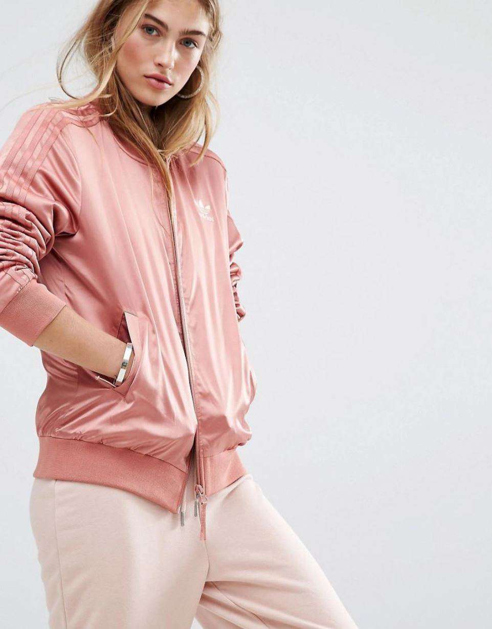ADIDAS ORIGINALS LOGO BACK BOMBER JACKET UK 10
