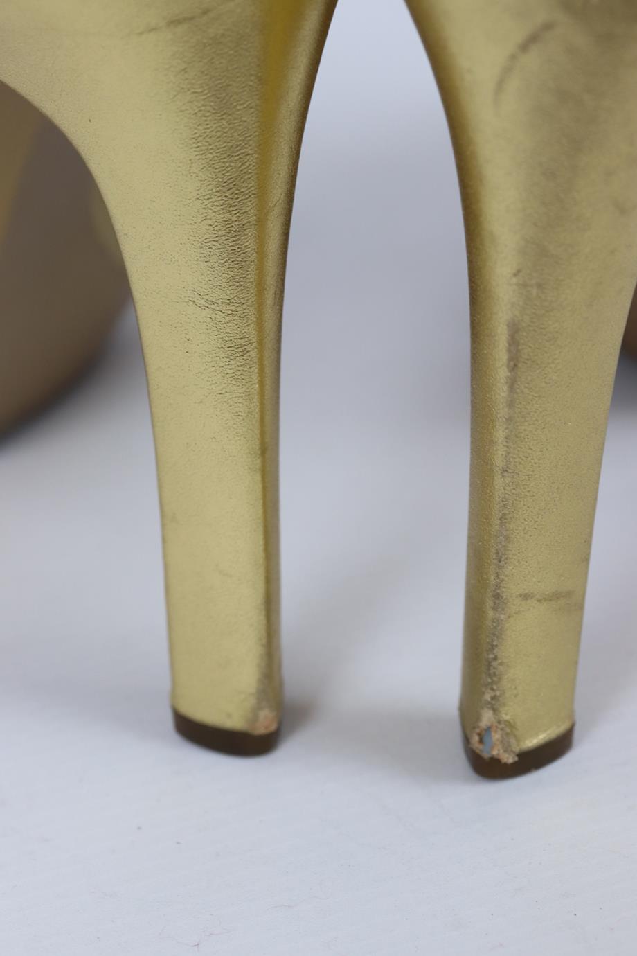 DIANE VON FURSTENBERG METALLIC LEATHER SANDALS EU 39.5 UK 6.5 US 9.5