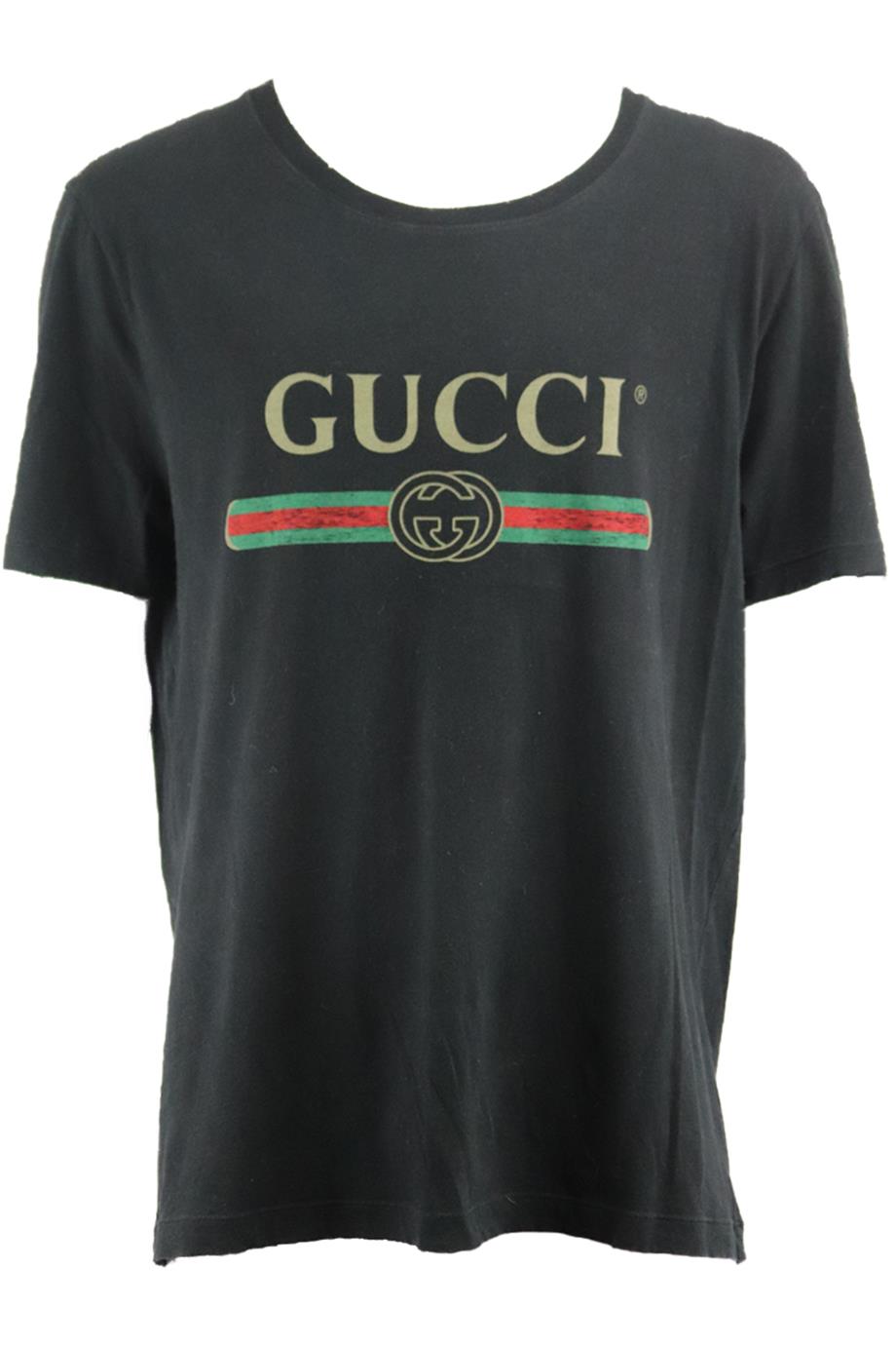 GUCCI MEN'S PRINTED COTTON JERSEY T-SHIRT XLARGE
